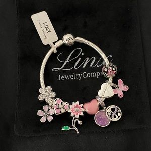 Linx Snake Chain Bracelet with Girlfriend Themed Charms